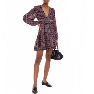 🆕 NEW WITH TAG GANNI Checked mini wrap dress size FR 38 is equivalent to…